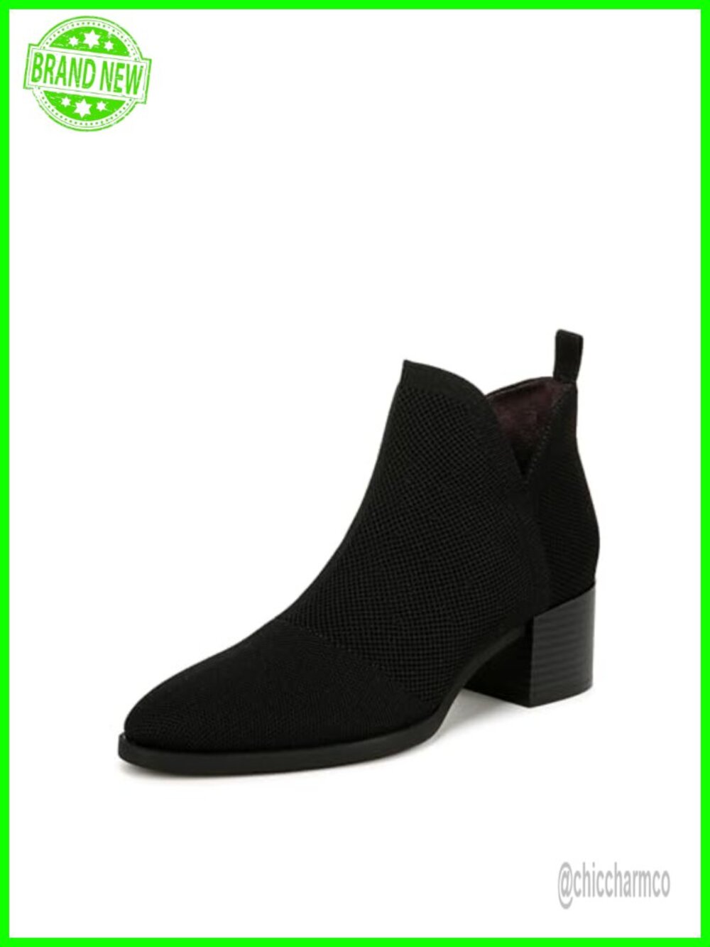 LifeStride Destined Stretch Knit Ankle Bootie Slip-On Block Heel